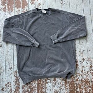 COMFORT COLORS WASHED GREY CREWNECK SWEATSHIRT